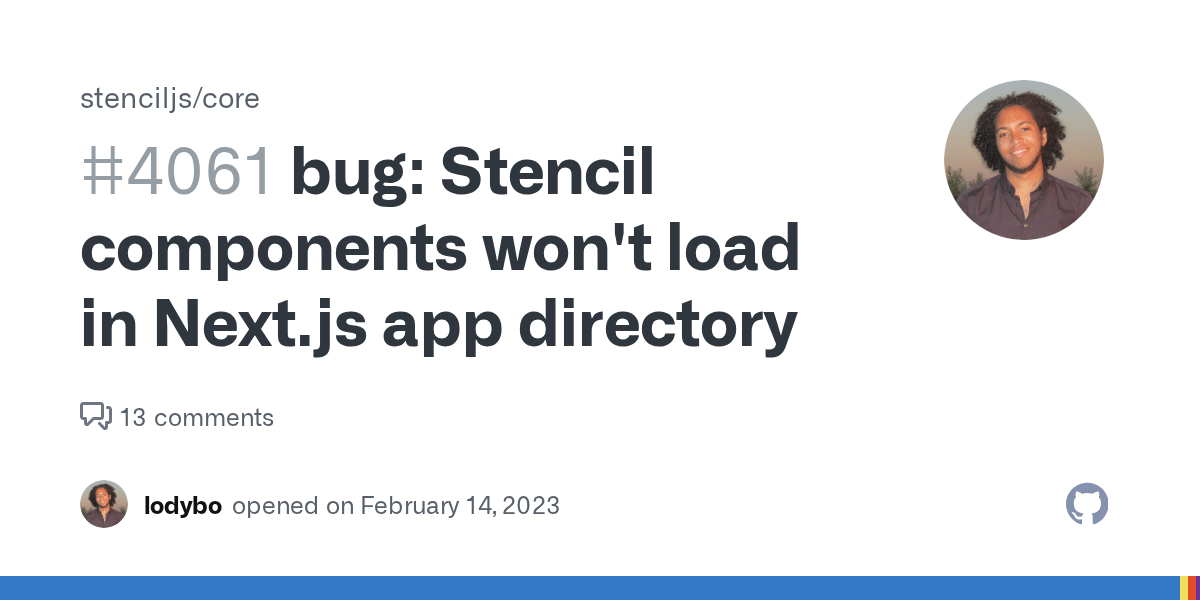 bug Stencil components won't load in Next.js app directory · Issue