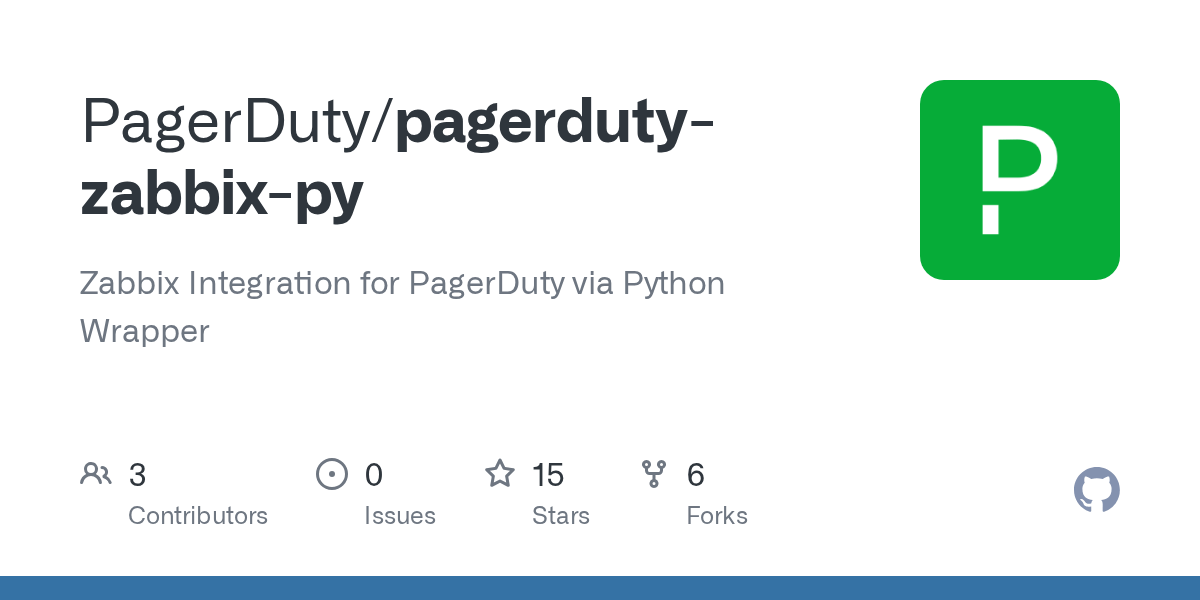 GitHub PagerDuty/pagerdutyzabbixpy Zabbix Integration for