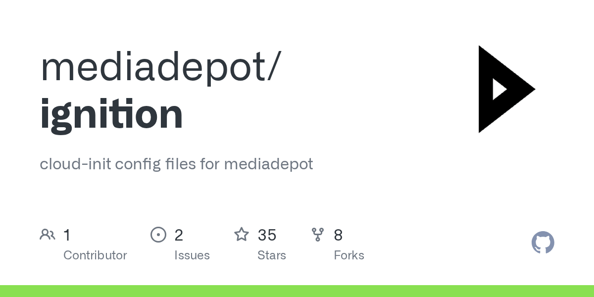 GitHub mediadepot/ignition cloudinit config files for mediadepot