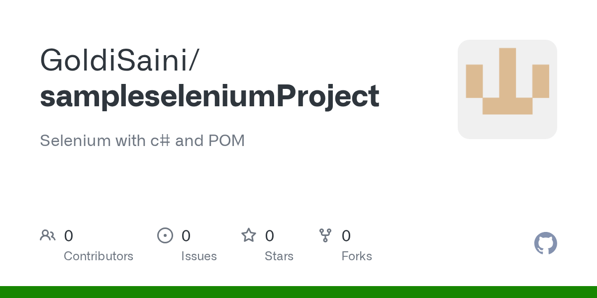 GitHub GoldiSaini/sampleseleniumProject Selenium with c and POM