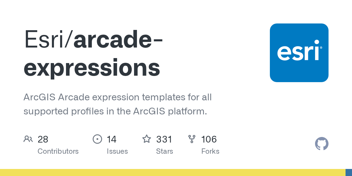 GitHub Esri/arcadeexpressions ArcGIS Arcade expression templates