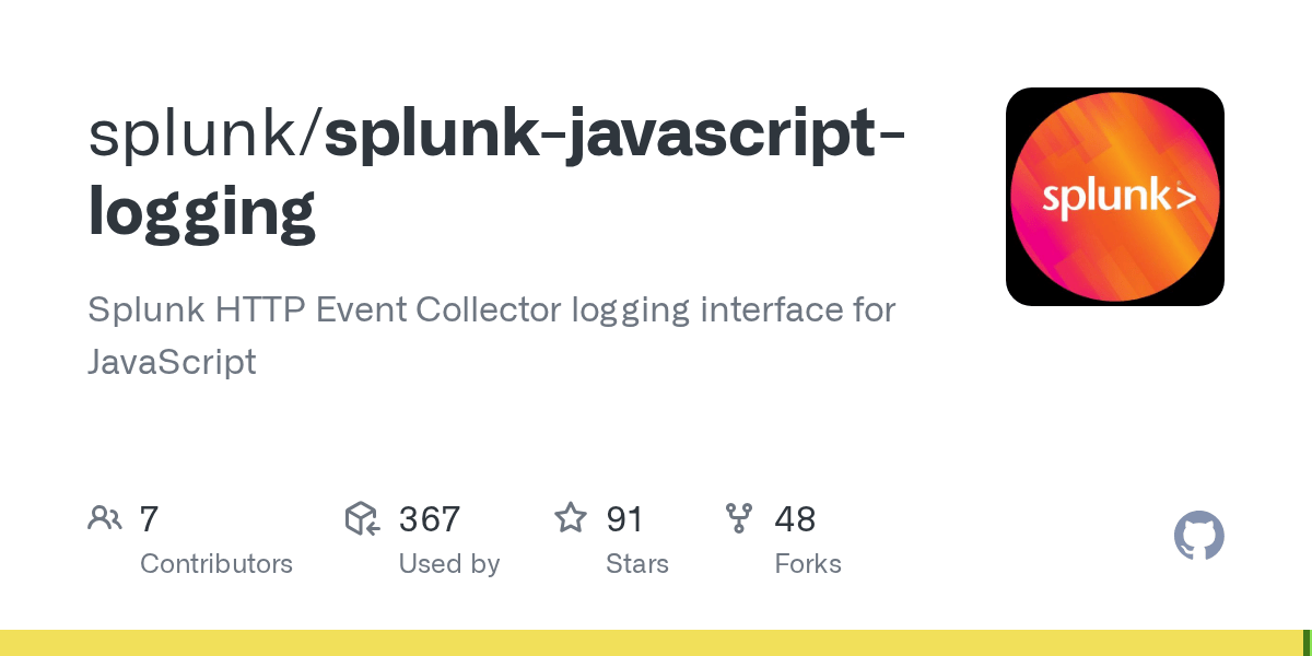 GitHub splunk/splunkjavascriptlogging Splunk HTTP Event Collector