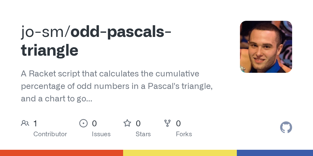 GitHub josm/oddpascalstriangle A Racket script that calculates
