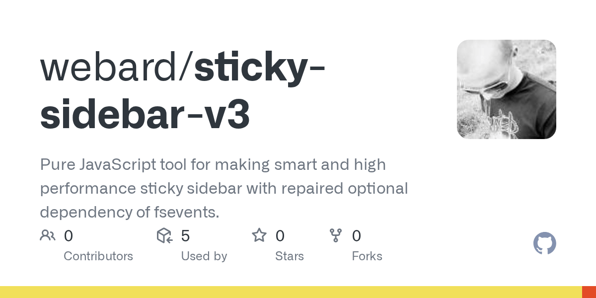 GitHub webard/stickysidebarv3 Pure JavaScript tool for making