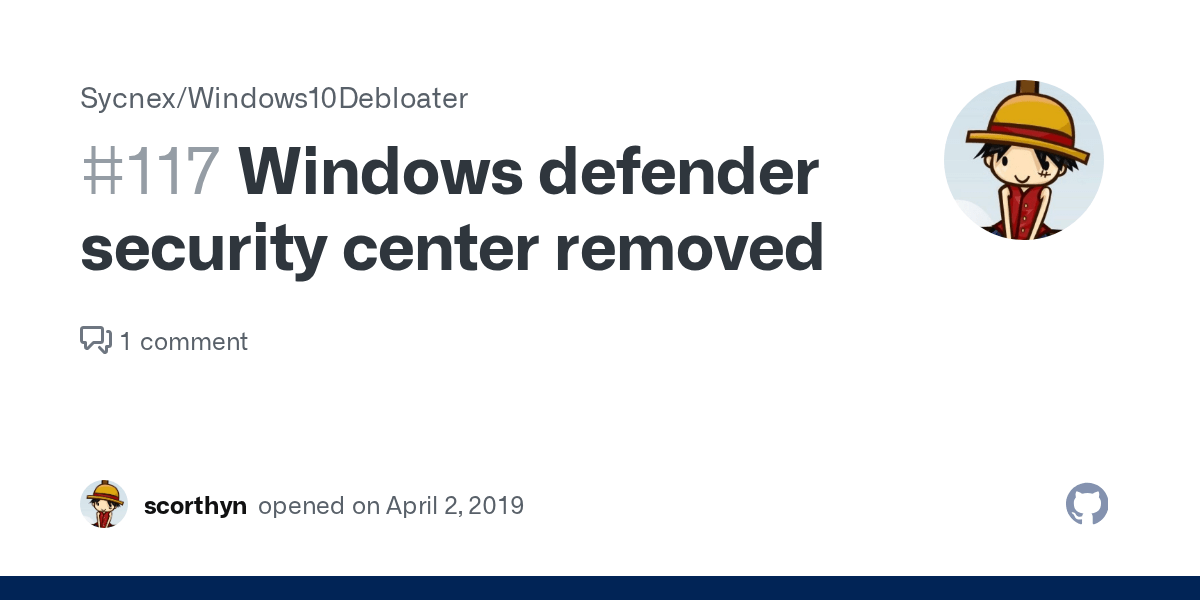Windows defender security center removed · Issue 117 · Sycnex