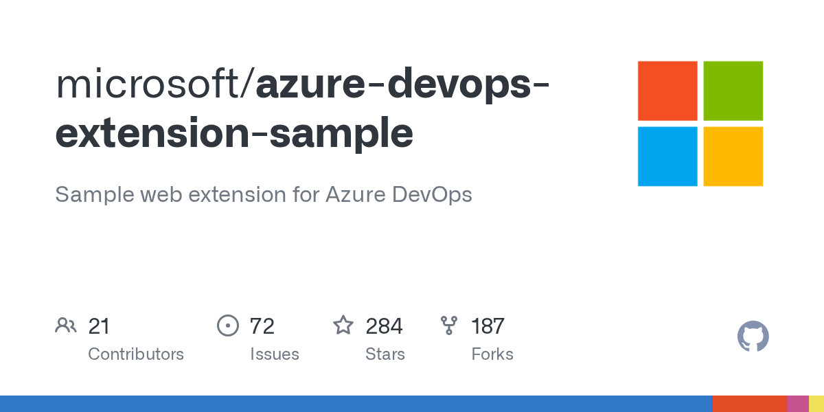 GitHub microsoft/azuredevopsextensionsample Sample web extension for Azure DevOps