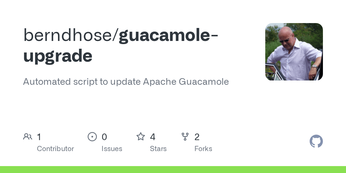 GitHub berndhose/guacamoleupgrade Automated script to update Apache