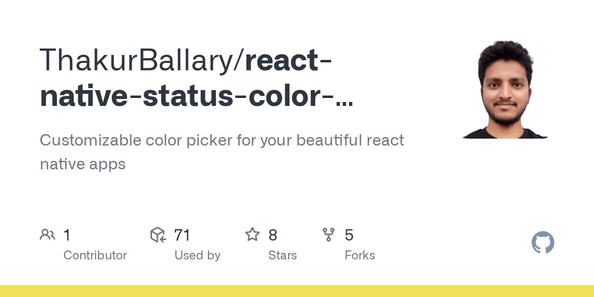 GitHub ThakurBallary/reactnativestatuscolorpicker