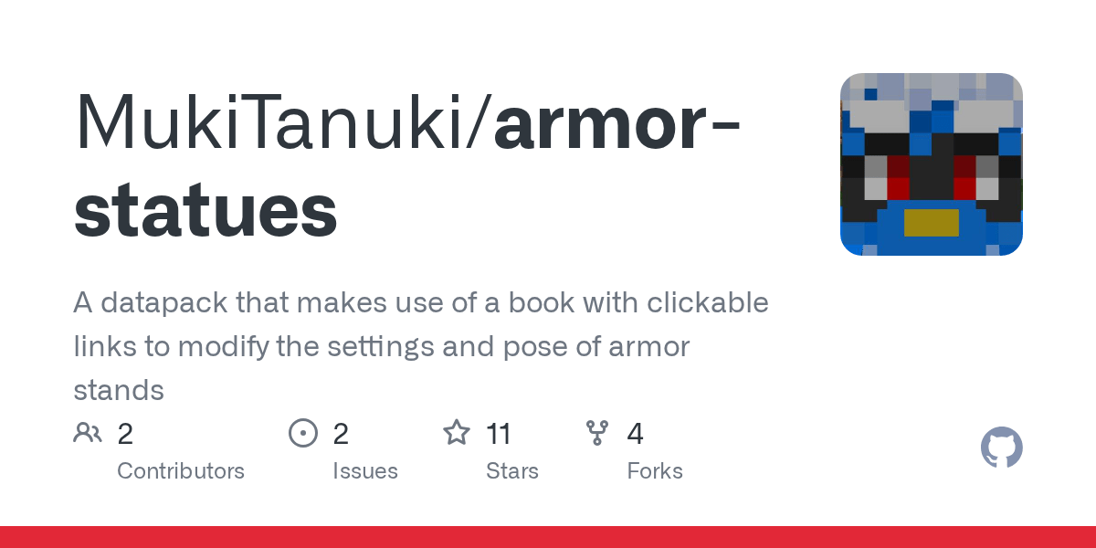 GitHub MukiTanuki/armorstatues A datapack that makes use of a book