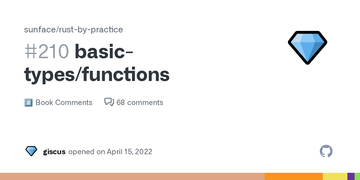 basictypes/functions · sunface rustbypractice · Discussion 210 · GitHub