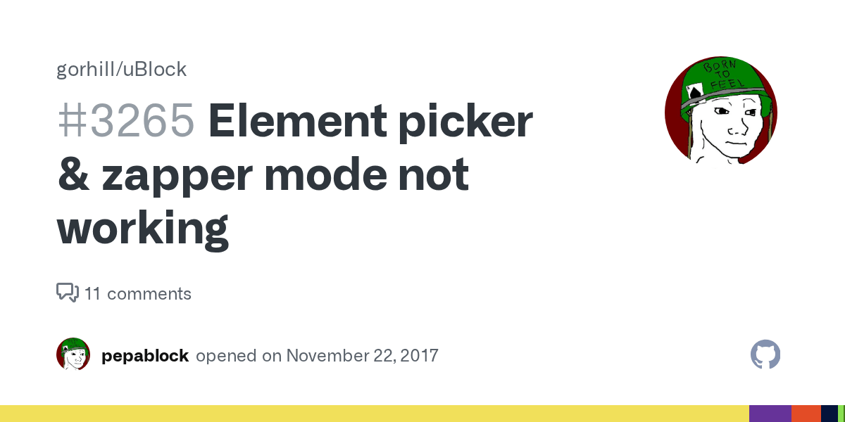 Element picker & zapper mode not working · Issue 3265 · gorhill/uBlock