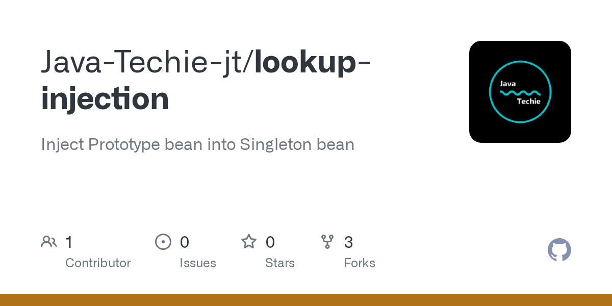 GitHub JavaTechiejt/lookupinjection Inject Prototype bean into