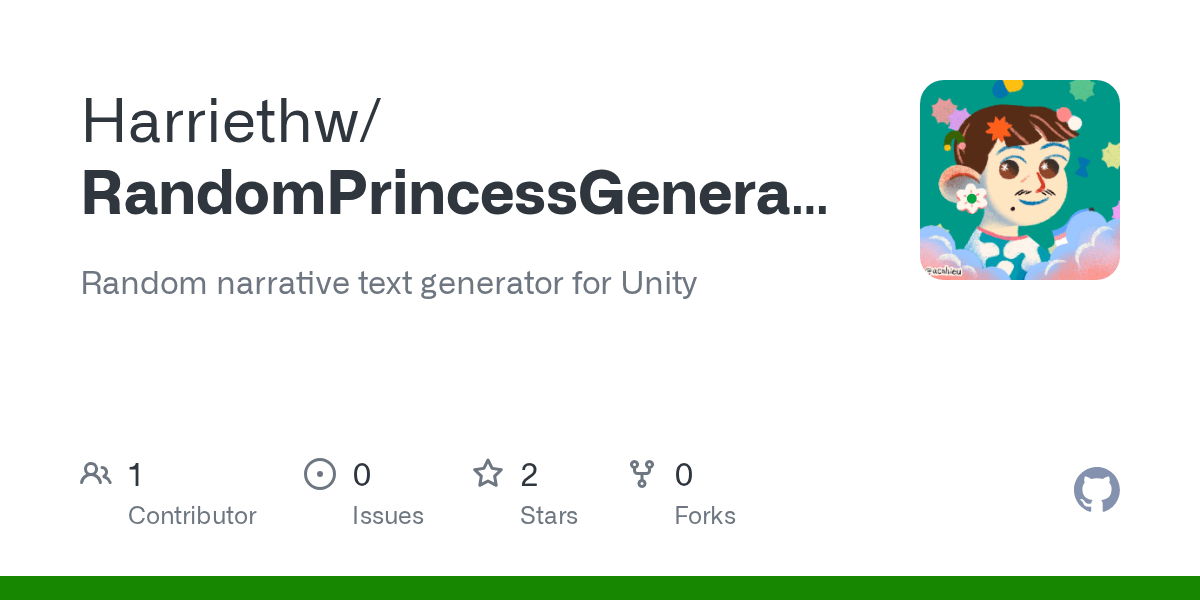 GitHub Harriethw/RandomPrincessGenerator Random narrative text