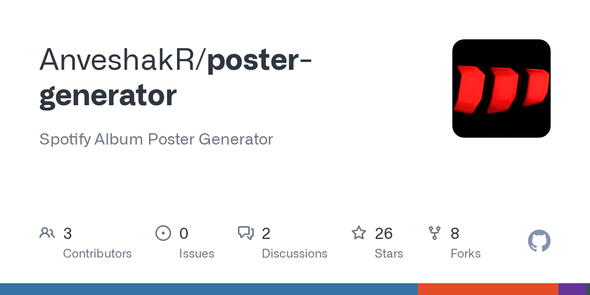 GitHub AnveshakR/postergenerator Spotify Album Poster Generator