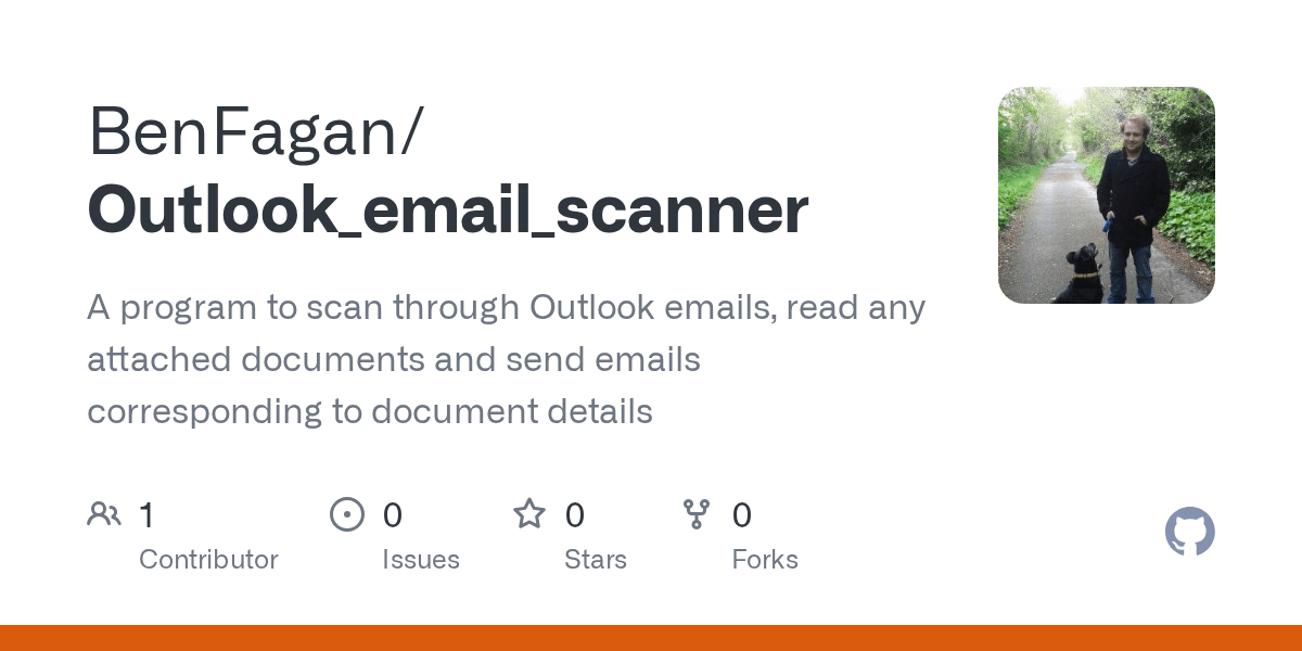 GitHub BenFagan/Outlook_email_scanner A program to scan through