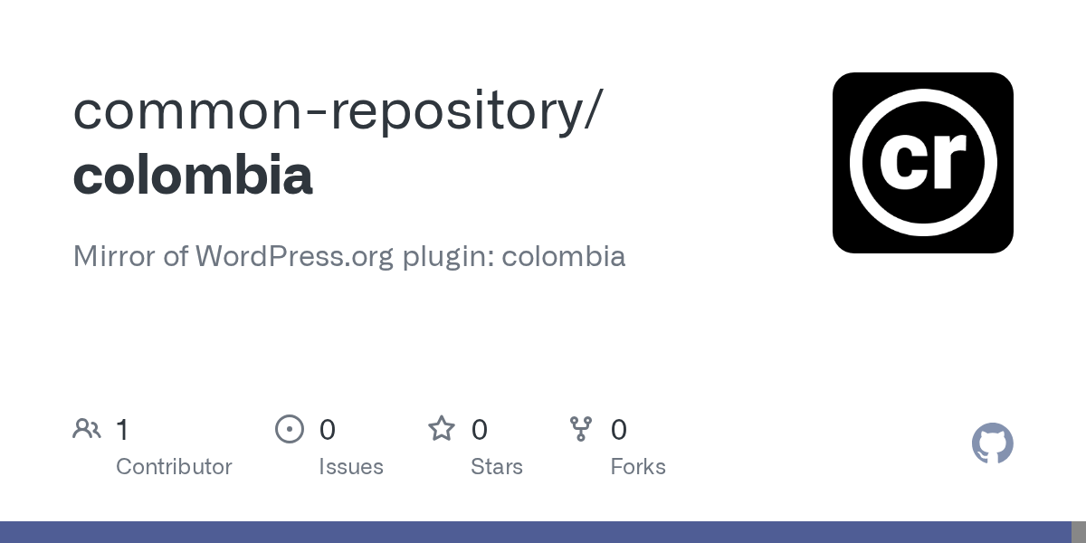 GitHub commonrepository/colombia Mirror of plugin