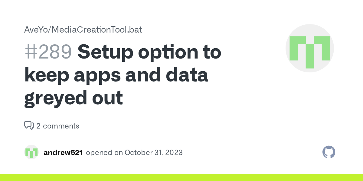 Setup option to keep apps and data greyed out · Issue 289 · AveYo