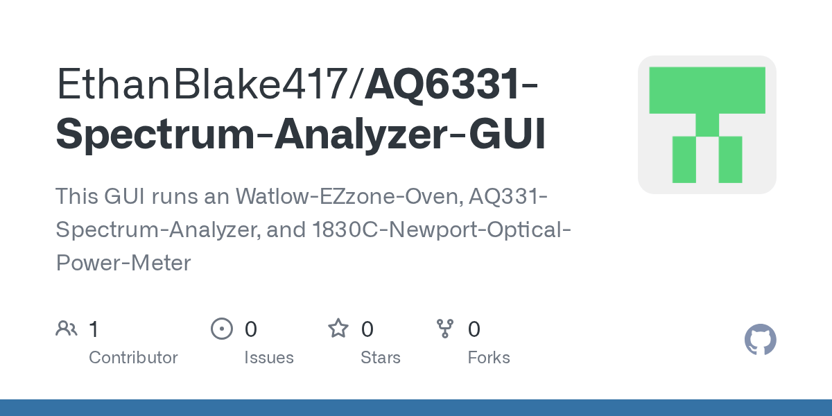 GitHub EthanBlake417/AQ6331SpectrumAnalyzerGUI This GUI runs an
