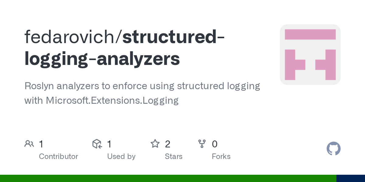 GitHub fedarovich/structuredlogginganalyzers Roslyn analyzers to