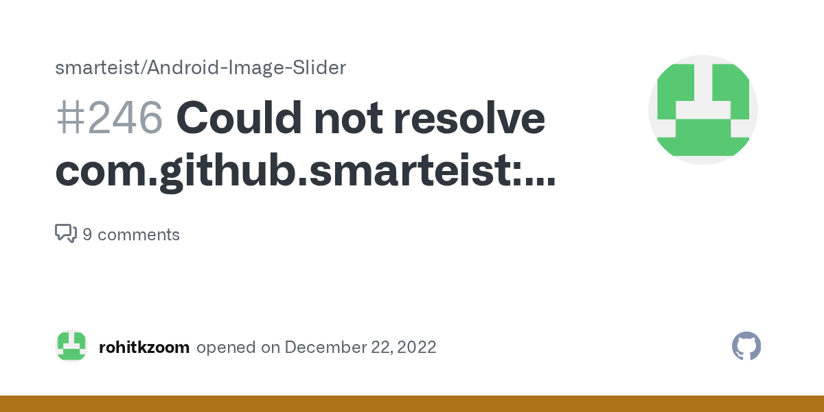 Could not resolve com.github.smarteistautoimageslider1.4.0 · Issue