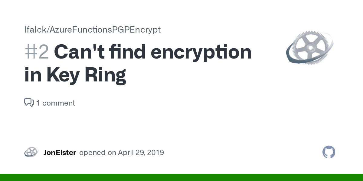 Can't find encryption in Key Ring · Issue 2 · lfalck