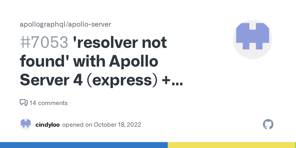 'resolver not found' with Apollo Server 4 (express) + NextJs + external