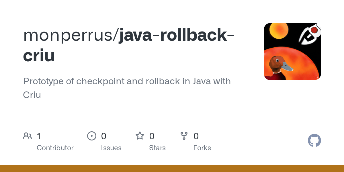 GitHub monperrus/javarollbackcriu Prototype of checkpoint and
