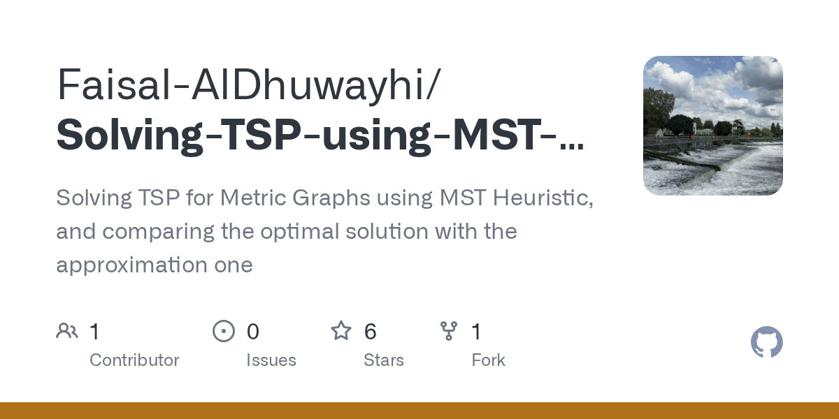GitHub FaisalAlDhuwayhi/SolvingTSPusingMSTHeuristic Solving TSP