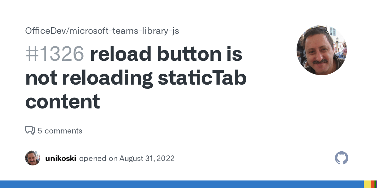reload button is not reloading staticTab content · Issue 1326