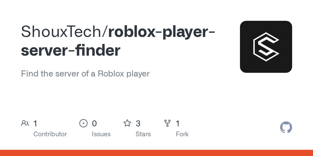 GitHub ShouxTech/robloxplayerserverfinder Find the server of a
