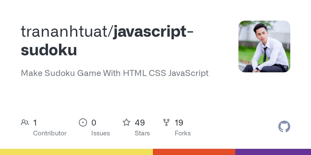 GitHub trananhtuat/javascriptsudoku Make Sudoku Game With HTML CSS