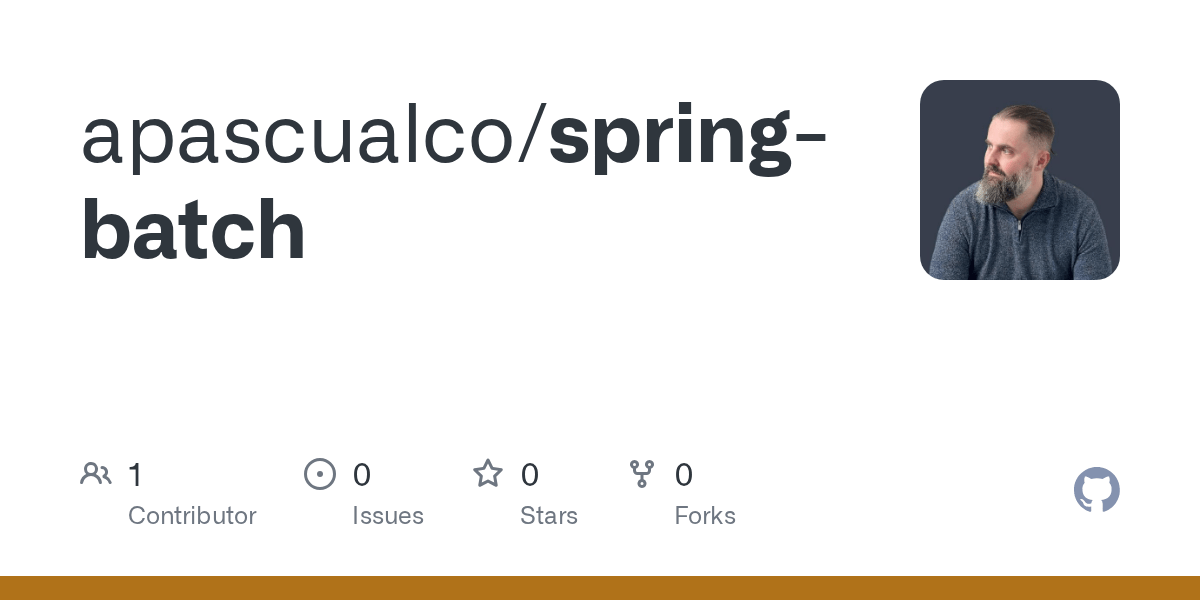 GitHub apascualco/springbatch