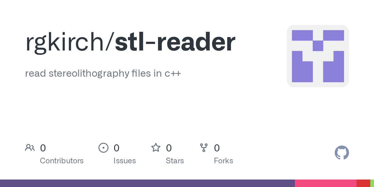 GitHub rgkirch/stlreader read stereolithography files in c++