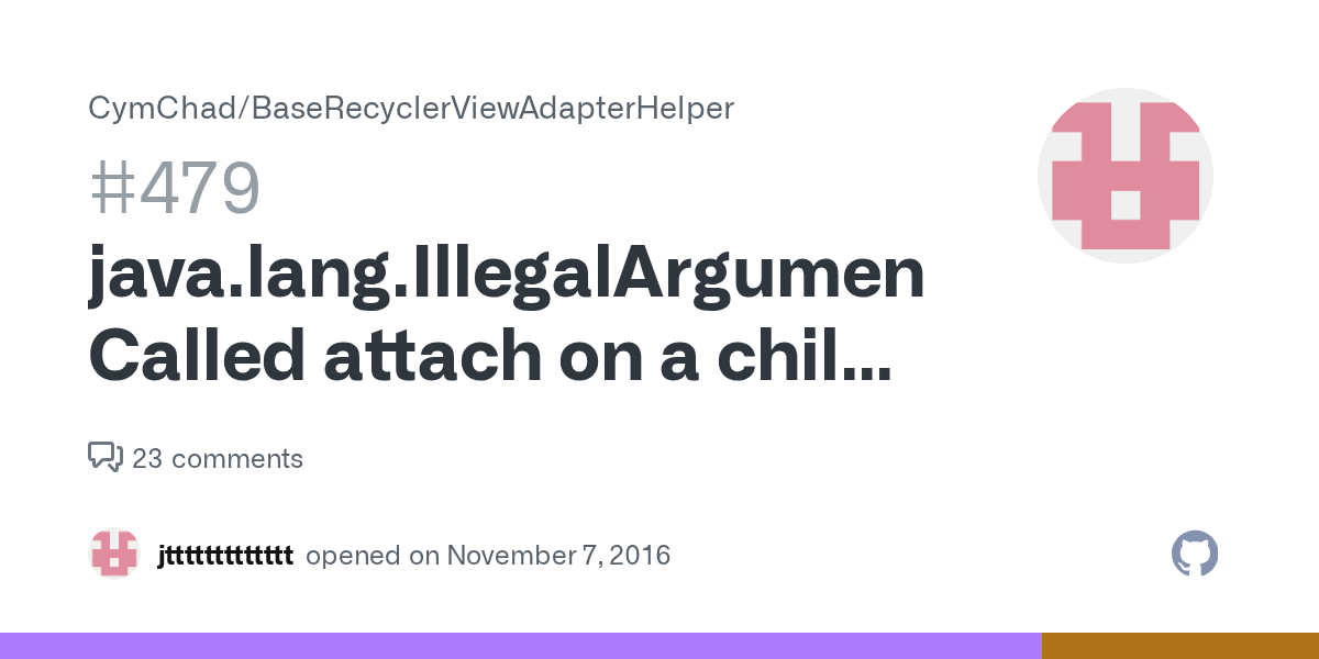 java.lang.IllegalArgumentException Called attach on a child which is not detached ViewHolder