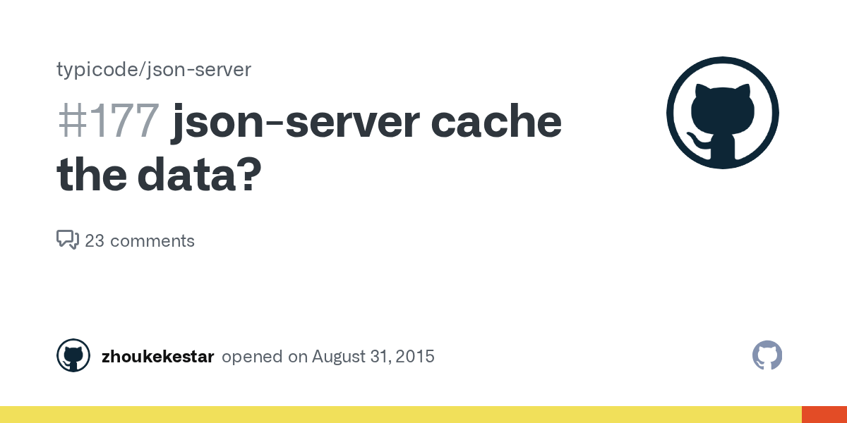 jsonserver cache the data? · Issue 177 · typicode/jsonserver · GitHub