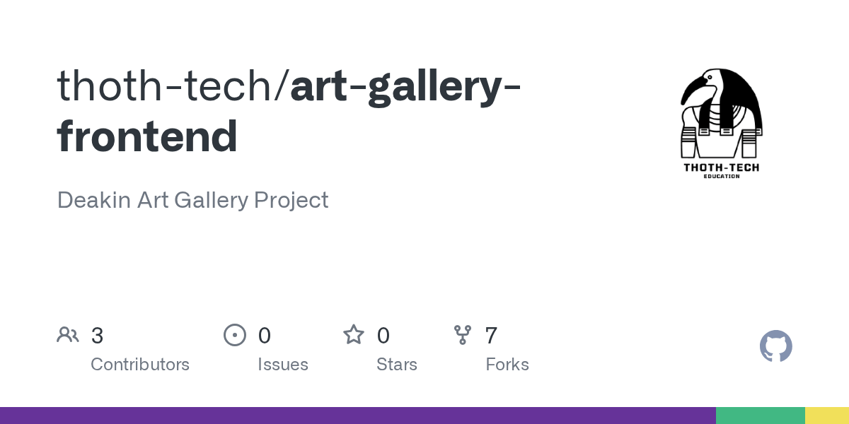 GitHub thothtech/artgalleryfrontend Deakin Art Gallery Project