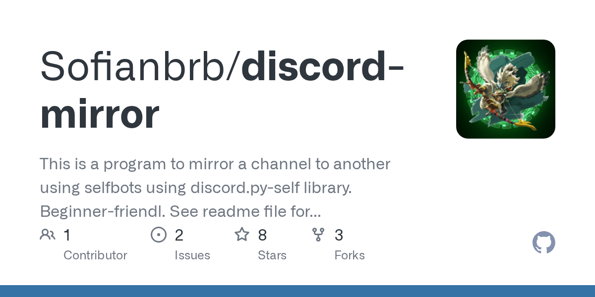 GitHub Sofianbrb/discordmirror This is a program to mirror a
