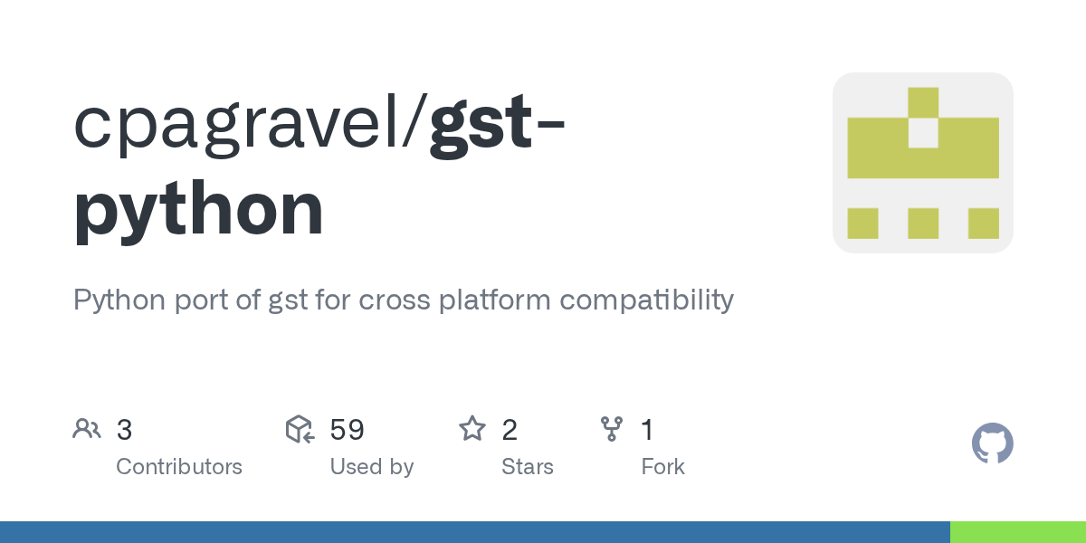 GitHub cpagravel/gstpython Python port of gst for cross platform