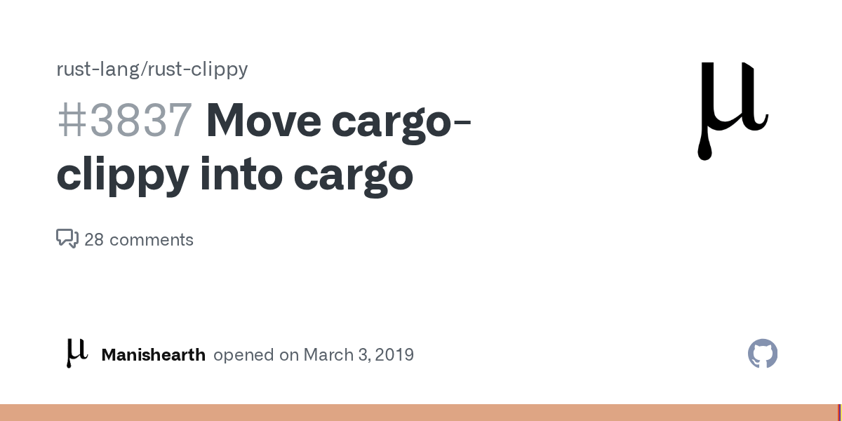 Move cargoclippy into cargo · Issue 3837 · rustlang/rustclippy · GitHub
