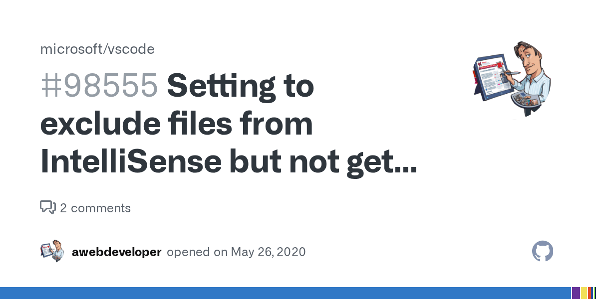 Setting to exclude files from IntelliSense but not get and VS Code
