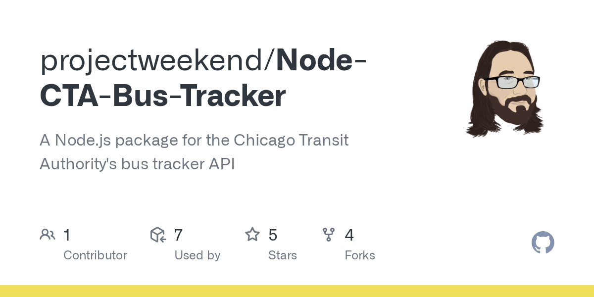 GitHub projectweekend/NodeCTABusTracker A Node.js package for the