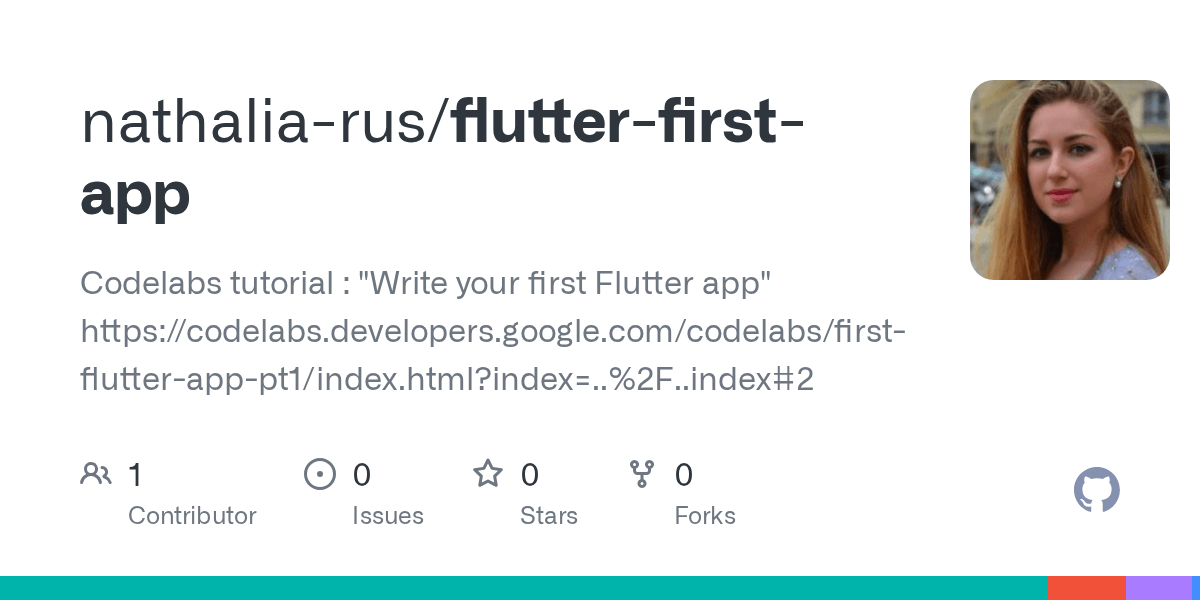 GitHub nathaliarus/flutterfirstapp Codelabs tutorial "Write
