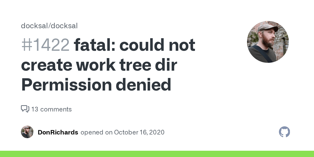 fatal could not create work tree dir Permission denied · Issue 1422