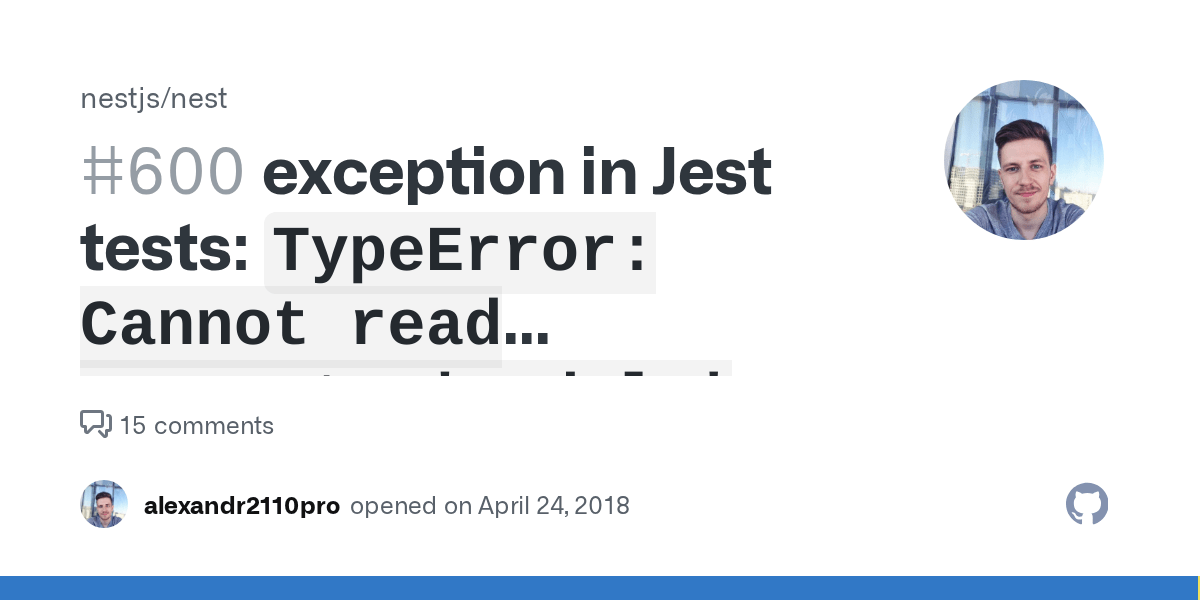 exception in Jest tests `TypeError Cannot read property 'module' of