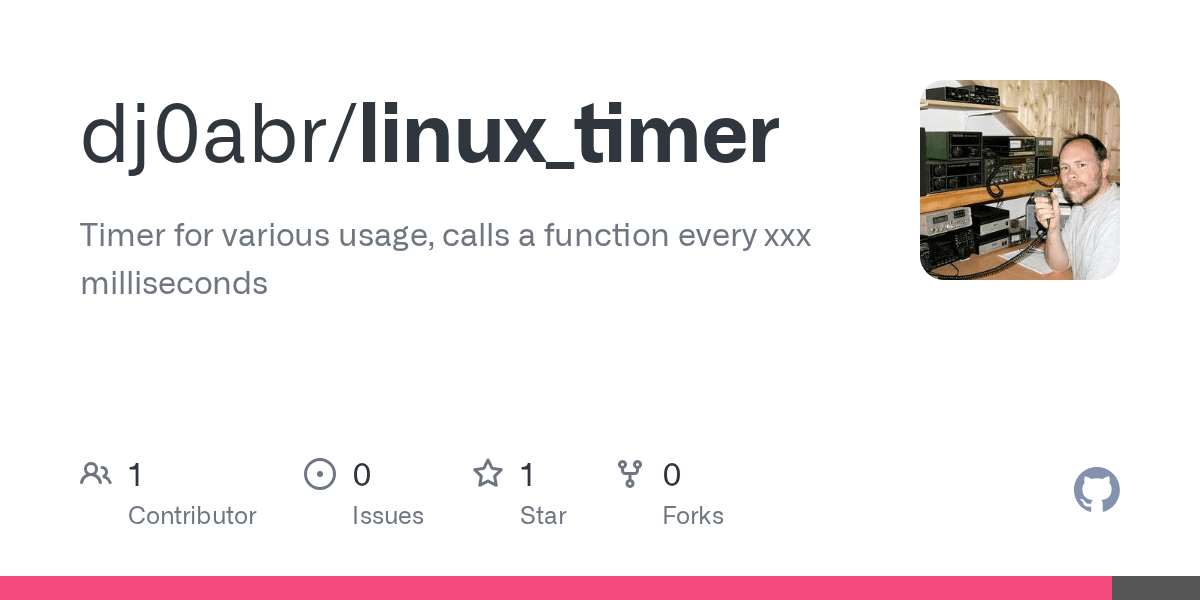 GitHub dj0abr/linux_timer Timer for various usage, calls a function