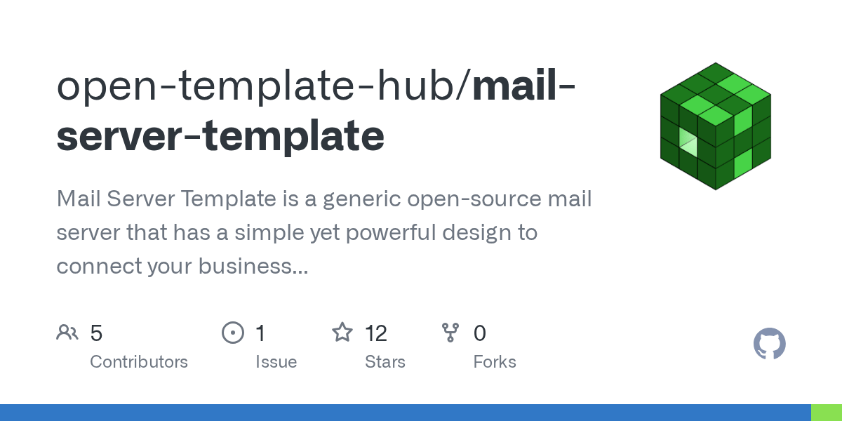 GitHub opentemplatehub/mailservertemplate Mail Server Template is a generic opensource