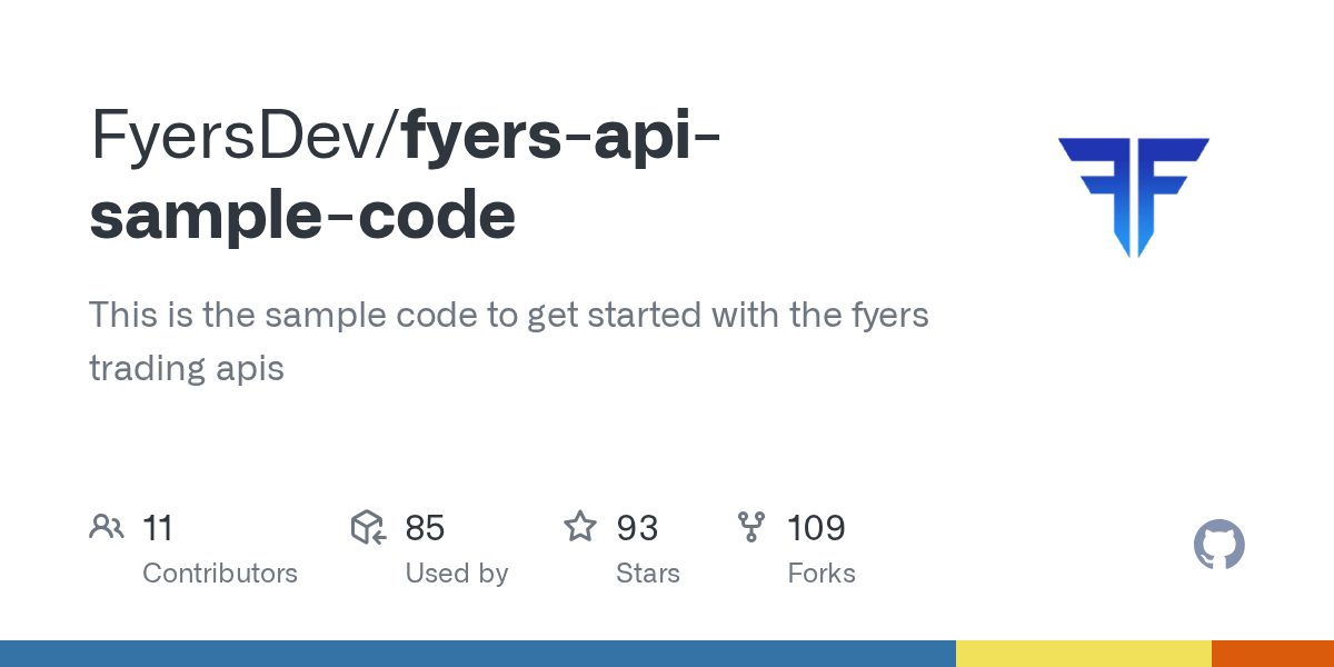GitHub FyersDev/fyersapisamplecode This is the sample code to get