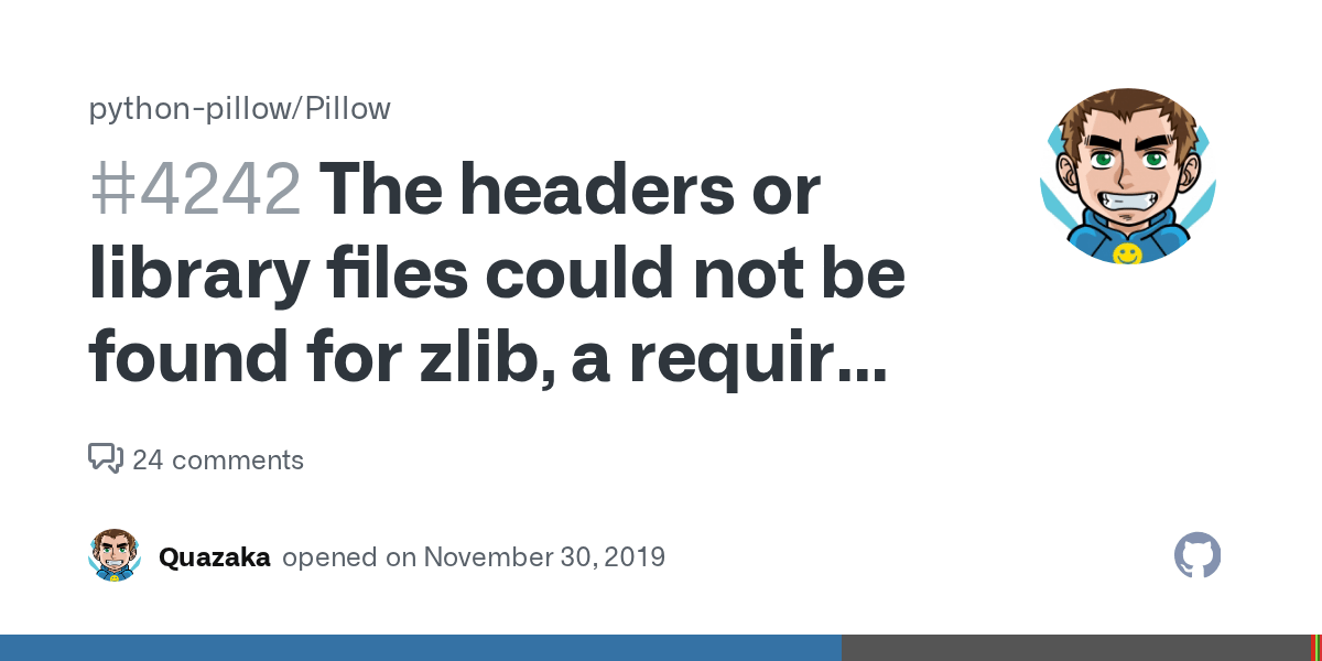 The headers or library files could not be found for zlib, a required