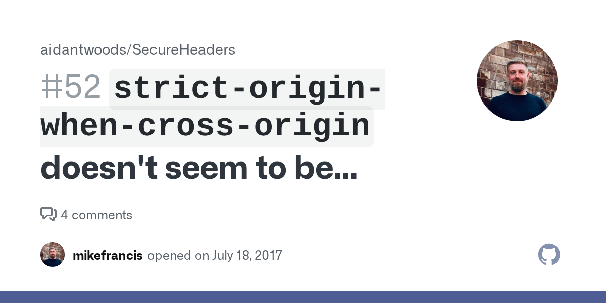 `strictoriginwhencrossorigin` doesn't seem to be supported by