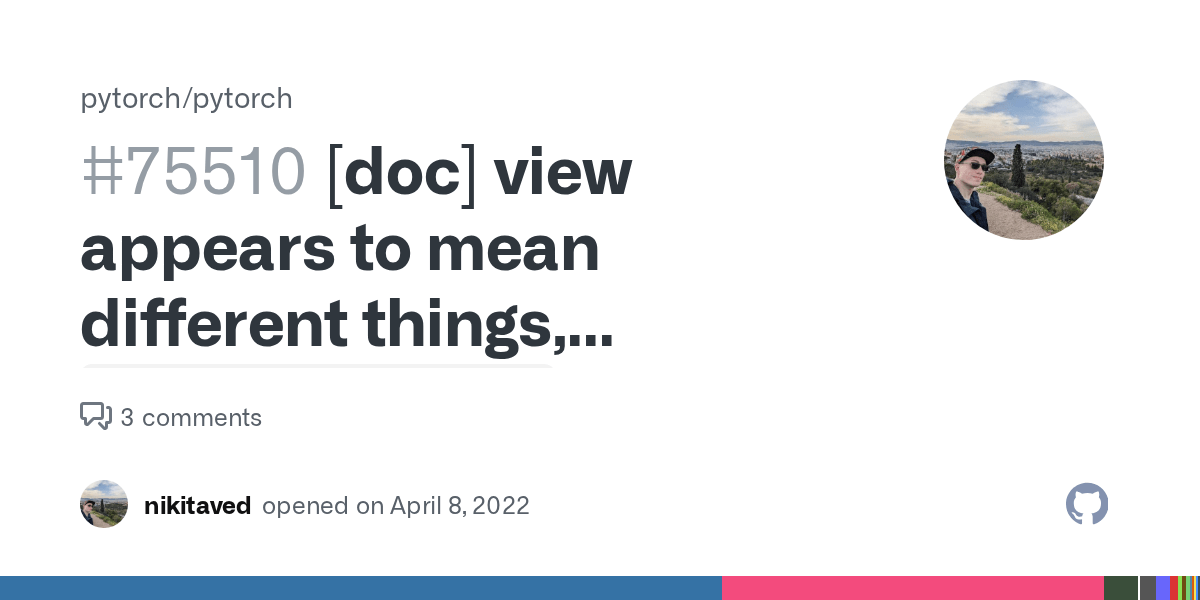 [doc] view appears to mean different things, `view/reshape` vs